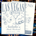 Las Vegas Bachelorette Party Gepersonaliseerd Rout Kaart<br><div class="desc">Begin je Las Vegas avontuur met onze Dusty Blue Las Vegas Bachelorette Party Gepersonaliseerd Invitation. Deze elegante en trendy uitnodigingsviering, met een verfijnd stoffig blauw thema, is ideaal voor het aankondigen van uw "Vegas Before Vows"-sjabloon. Met een "Drink in Love"-ontwerp, vangt het de opwinding en romance van uw vrijgezellenfeest, en...</div>