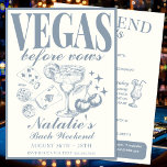 Las Vegas Bachelorette Party Gepersonaliseerd Rout Kaart<br><div class="desc">Verhoog je vrijgezellenfeest met onze Dusty Blue "Vegas Before Vows" Las Vegas Bachelorette Party Gepersonaliseerd Invitation. Perfect voor het instellen van de toon van uw "Drink in liefde" thema weekend, deze elegante uitnodiging combineert stijl en functionaliteit. Met een chic stoffig blauw ontwerp, bevat het alle essentiële details van uw Las...</div>
