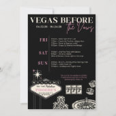 Las Vegas Bachelorette Party Gepersonaliseerd Rout Kaart (Voorkant)