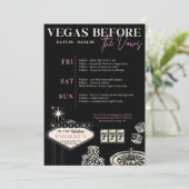 Las Vegas Bachelorette Party Gepersonaliseerd Rout Kaart (Staand voorkant)