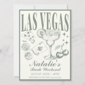Las Vegas Bachelorette Party Gepersonaliseerd Rout Kaart (Voorkant)