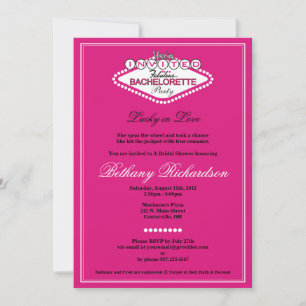 Las Vegas Bachelorette Party Invitation - Hot Pink Kaart