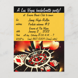 Las Vegas Bachelorette Party Invitation Kaart