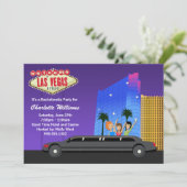Las Vegas Bachelorette Party Invitation Kaart (Staand voorkant)