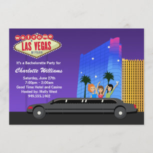 Las Vegas Bachelorette Party Invitation Kaart