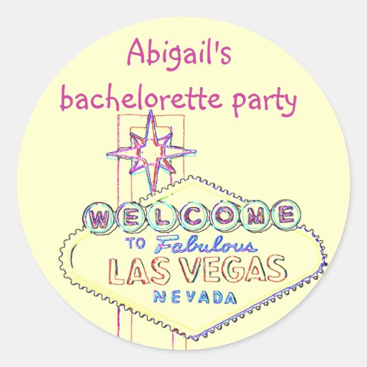 Las Vegas Bachelorette Party Ronde Sticker (Voorkant)
