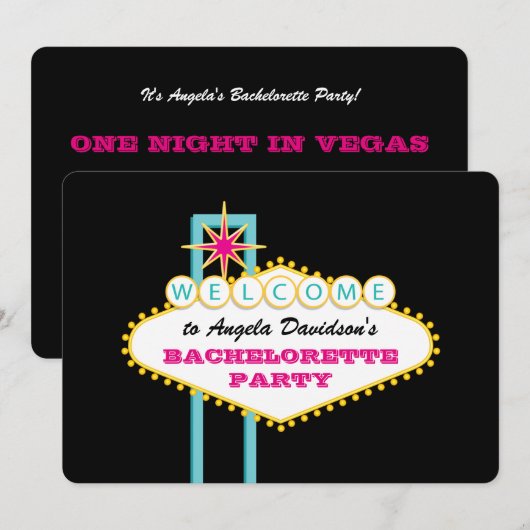 Las Vegas Bachelorette Party Roze Teken Kaart (Voorkant / Achterkant)
