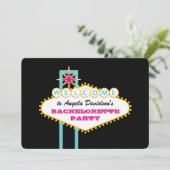 Las Vegas Bachelorette Party Roze Teken Kaart (Staand voorkant)