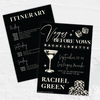 Las Vegas Bachelorette Party Uitnodigingsroute Kaart
