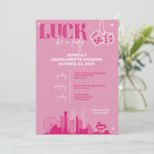 Las Vegas Bachelorette Uitnodiging en reisroute (Staand voorkant)