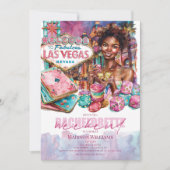 Las Vegas Bachelorette weekend Afro Meisje Kaart (Voorkant)