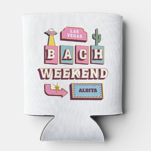 Las Vegas Bachelorette Weekend Cactus Retro Blikjeskoeler (Achterkant)