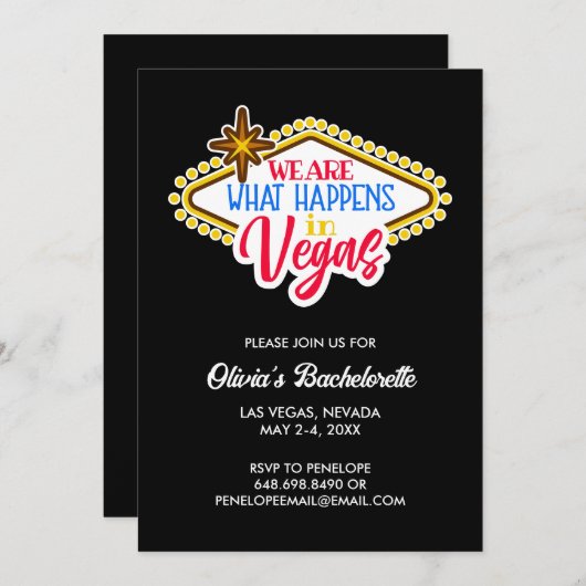 Las Vegas Bachelorette Weekend Custom Kaart (Voorkant / Achterkant)