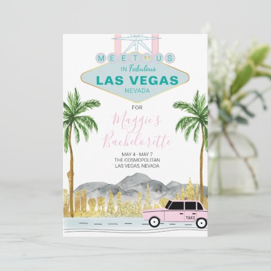 Las Vegas Bachelorette Weekend Kaart (Staand voorkant)