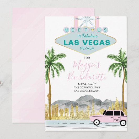 Las Vegas Bachelorette Weekend Kaart (Voorkant / Achterkant)