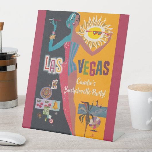 Las Vegas Bachelorette Weekend Party Reclamebord Met Voetstuk (Insitu)