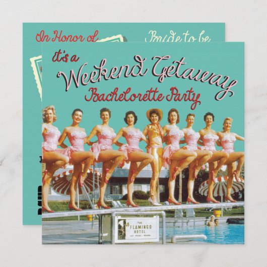 Las Vegas Bachelorette Weekend Uitnodigingen (Voorkant / Achterkant)