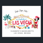 Las Vegas Bachelorette Weekend Welkomstbord Poster<br><div class="desc">Sip, sip, Olé! Welkom bij Fabulous Las Vegas met dit levendige en feestelijke vrijgezellenweekend welkomstbord poster. Met een speelse, met de hand geïllustreerde twist op het iconische teken van Las Vegas, bevat dit ontwerp grillige waterverf-elementen zoals palmbomen, flamingo's, margarita's en een stijlvol cowgirl - de perfecte mix van plezier en...</div>
