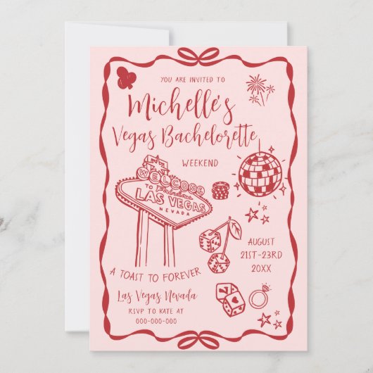 Las Vegas Bachelorette Weekendfeest Kaart (Voorkant)