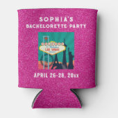 Las Vegas Bacherolette Party Favor Pink Glitter Blikjeskoeler (Voorkant)