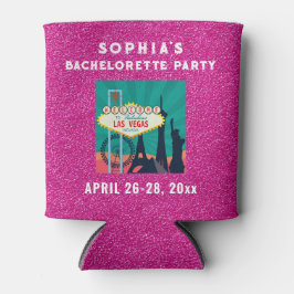 Las Vegas Bacherolette Party Favor Pink Glitter Blikjeskoeler