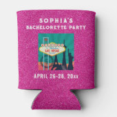 Las Vegas Bacherolette Party Favor Pink Glitter Blikjeskoeler (Achterkant)