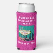 Las Vegas Bacherolette Party Favor Pink Glitter Seltzer Blikjeskoeler (Seltzer Voorkant)