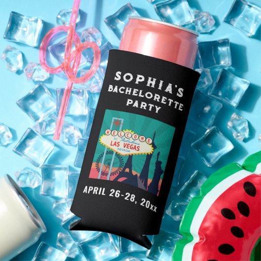 Las Vegas Bacherolette Party Wedding Favor Seltzer Blikjeskoeler (Insitu Zomer)
