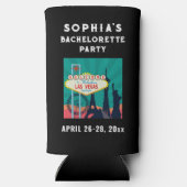 Las Vegas Bacherolette Party Wedding Favor Seltzer Blikjeskoeler (Achterkant)