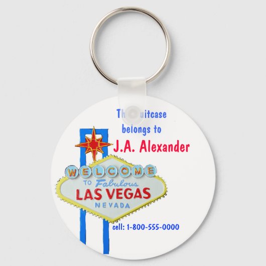 Las Vegas Bag Labels Sleutelhanger (Voorkant)