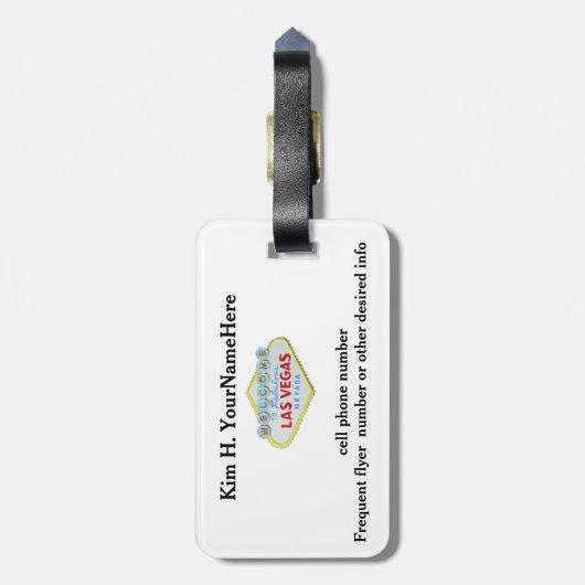 Las Vegas Bagagelabel (Achterkant verticaal)