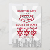 Las Vegas Bagagelabel | Poker Chip | Gelukkig in d Save The Date (Voorkant)