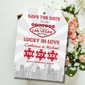 Las Vegas Bagagelabel | Poker Chip | Gelukkig in d Save The Date