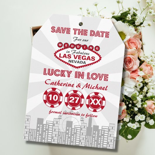 Las Vegas Bagagelabel | Poker Chip | Gelukkig in d Save The Date