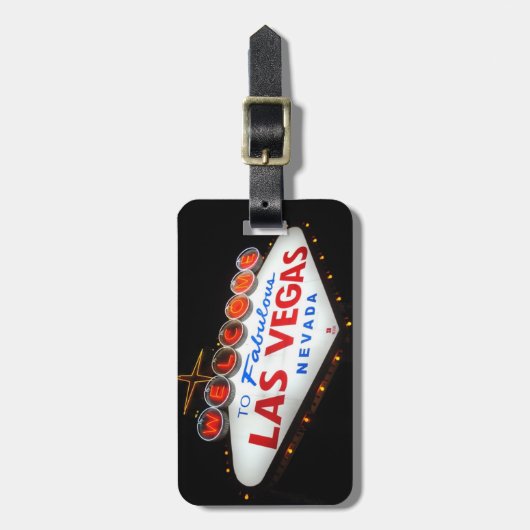 Las Vegas Bagagelabel (zwart) (Voorkant verticaal)