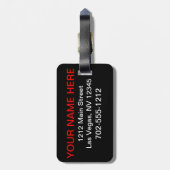 Las Vegas Bagagelabel (zwart) (Achterkant verticaal)