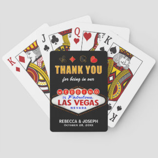 Las Vegas Bedankt dat je onze trouwerij bijwoonde Pokerkaarten