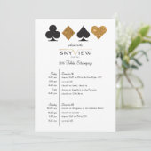 Las Vegas Bedrijfsactiviteit Tijdlijn Goud Glitter Kaart (Staand voorkant)