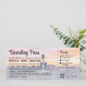 Las Vegas Bestemming Boarding Pass Bruiloft Kaart (Staand voorkant)