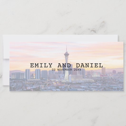 Las Vegas Bestemming Boarding Pass Bruiloft Kaart (Achterkant)