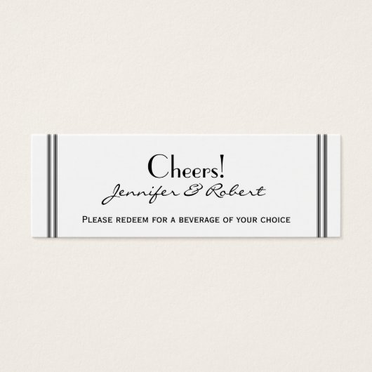 Las Vegas bestemming bruiloft Drink ticket Mini Visitekaartjes (Voorkant)
