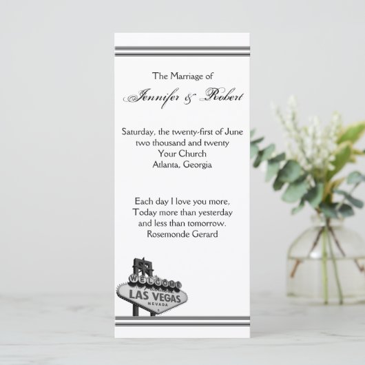 Las Vegas bestemming bruiloft programma Programmakaart (Staand voorkant)