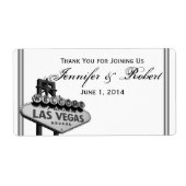 Las Vegas Bestemming Bruiloft Water Fles Label (Voorkant)