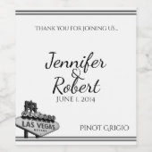 Las Vegas Bestemming Trouw Wijnlabel Wijn Etiket (Enkel label)