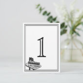 Las Vegas Bestemming Trouwtafel nummer Briefkaart (Staand voorkant)