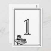 Las Vegas Bestemming Trouwtafel nummer Briefkaart (Voorkant / Achterkant)