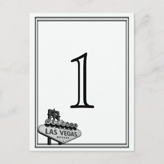 Las Vegas Bestemming Trouwtafel nummer Briefkaart (Voorkant)