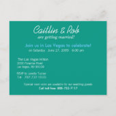 Las Vegas Bewaar de datum (blauwgroen) Aankondigingskaart (Achterkant)