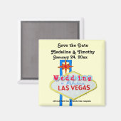 Las Vegas Bewaar de datum Bruiloft Neon Teken Magneet (Voorkant / Achterkant)