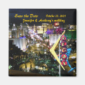 Las Vegas Bewaar de datum  Neon teken Magneet (Voorkant)